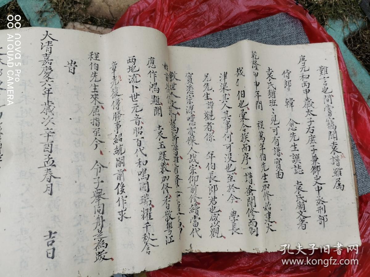 清代江西珍稀宗谱 家谱 收藏:嘉庆年手写本 袁氏族谱,韩愈序,始祖