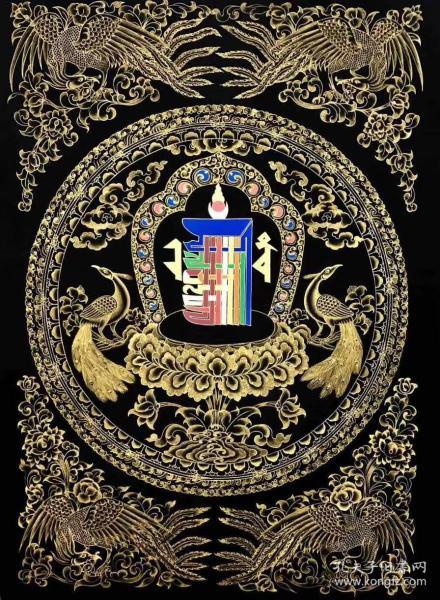 【十相自在】高端精黑品金唐卡 顶级画工 收藏级 尼泊尔唐卡师大作品