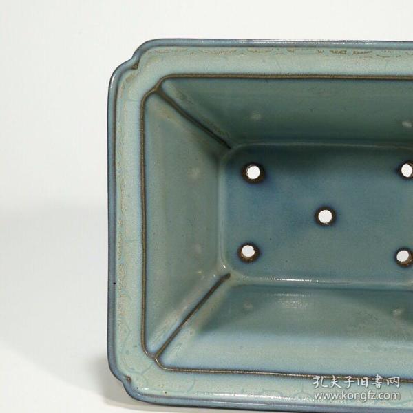 宋钧窑天蓝釉四方花盆