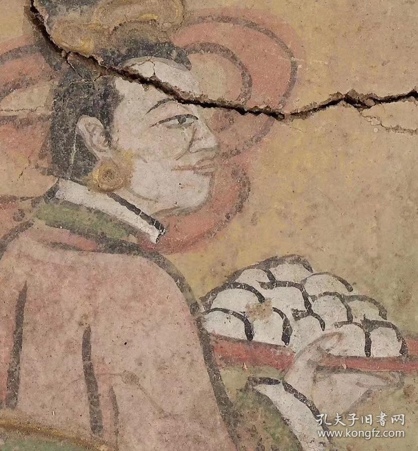 0219唐 敦煌壁画 人物朝贡图.纸本大小58.02*90.36厘米.宣纸原色仿真.