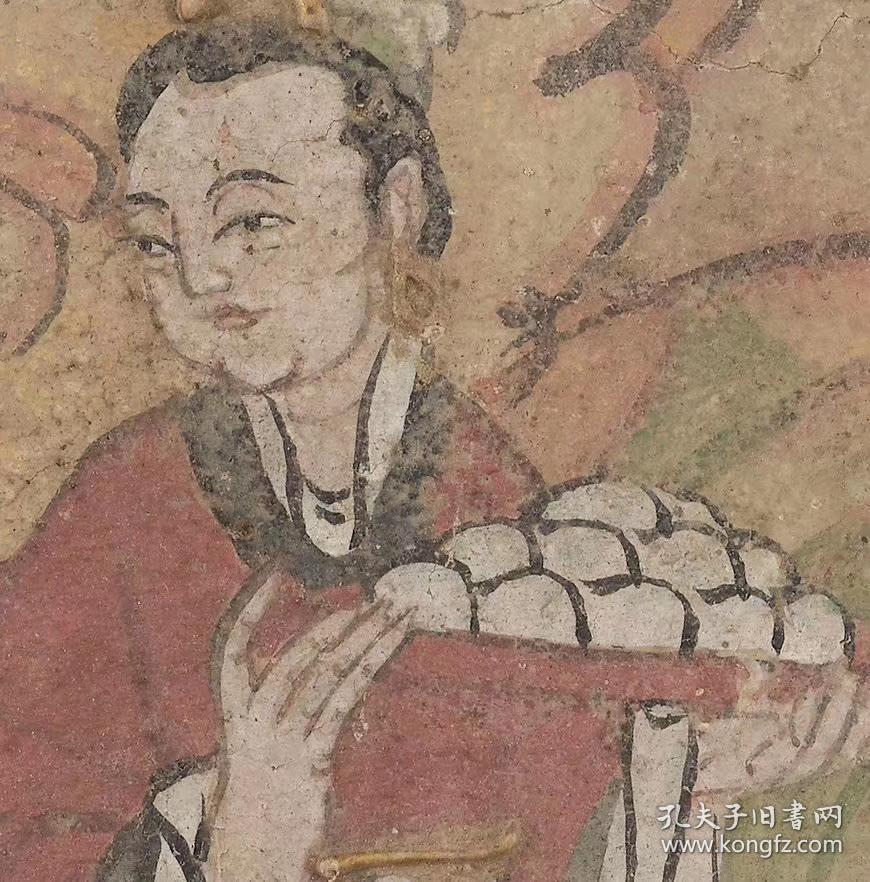 0219唐 敦煌壁画 人物朝贡图.纸本大小58.02*90.36厘米.宣纸原色仿真.