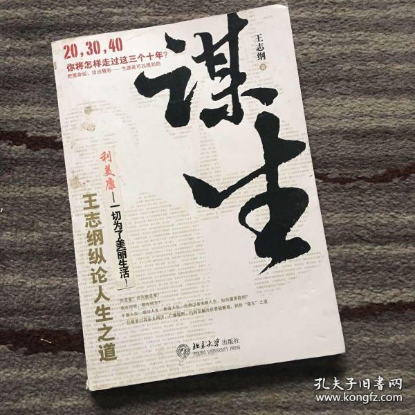 原版  谋生: 王志纲纵论人生之道  王志纲 著 北京大学出版社