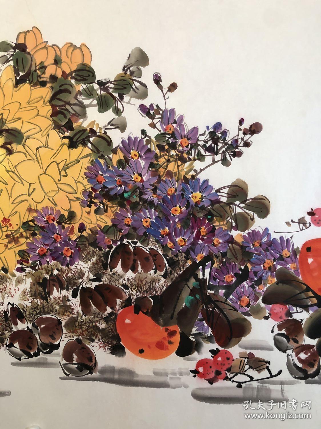 朝鲜人民艺术家吴永成精品花鸟画尺寸13769厘米朝鲜精品国画潜力股