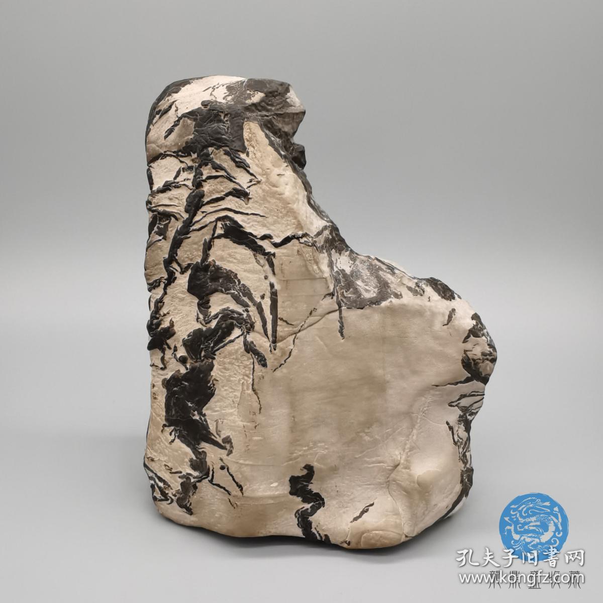 灵璧石透花石精美天然图案美轮美奂层次水墨化境陈设把玩案头观赏