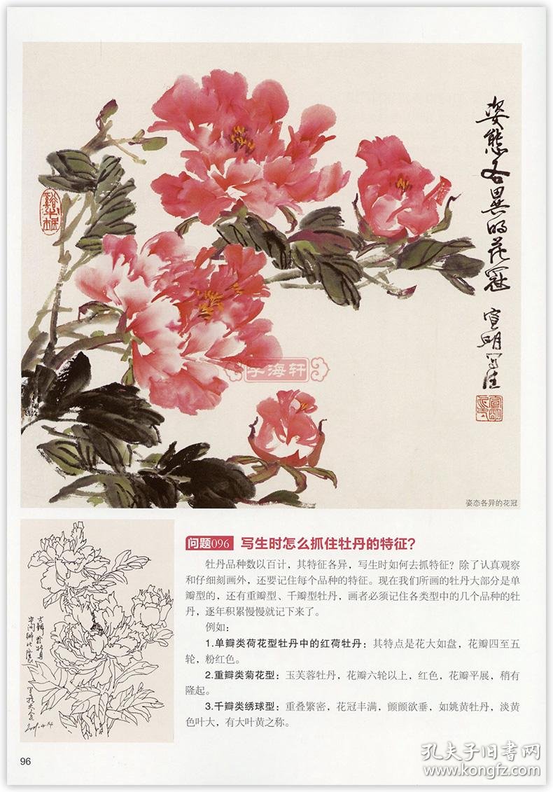 写意牡丹技法问答中国画技法丛书王宣明水墨画入门基础教程美术书籍