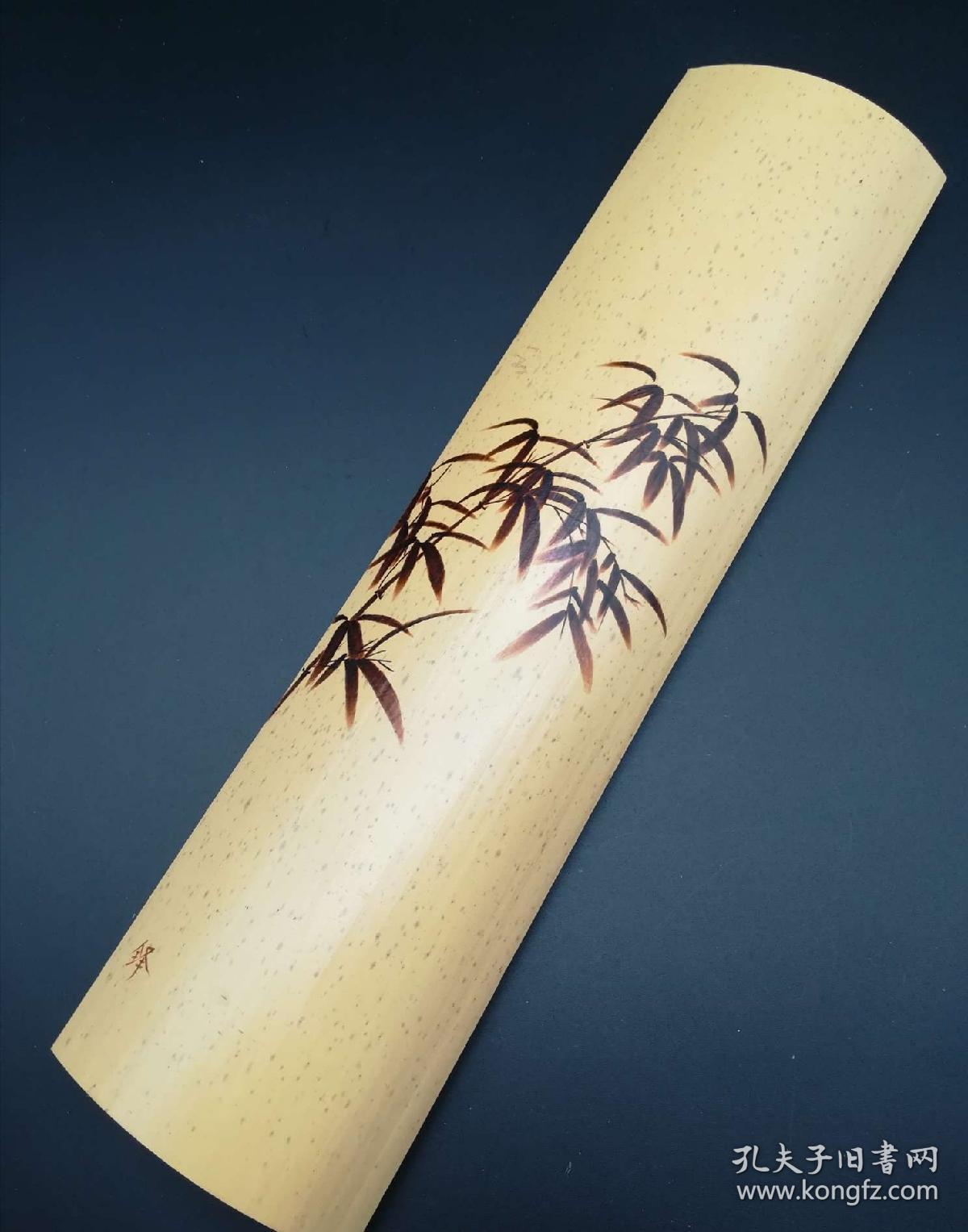 纯手工烙画竹臂搁摆件