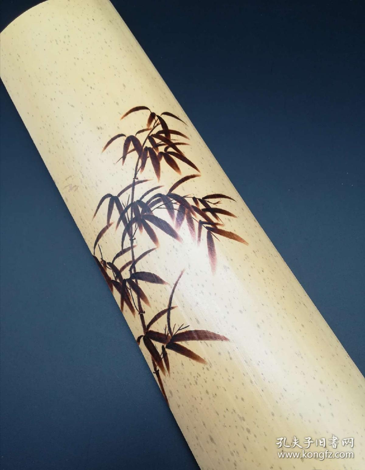 纯手工烙画竹臂搁摆件