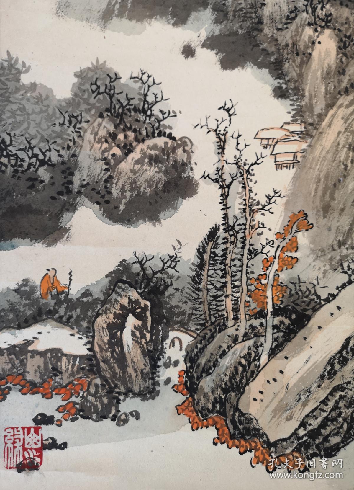 当代北派山水画代表人物著名山水画家陈小鲁四条屏立轴精品