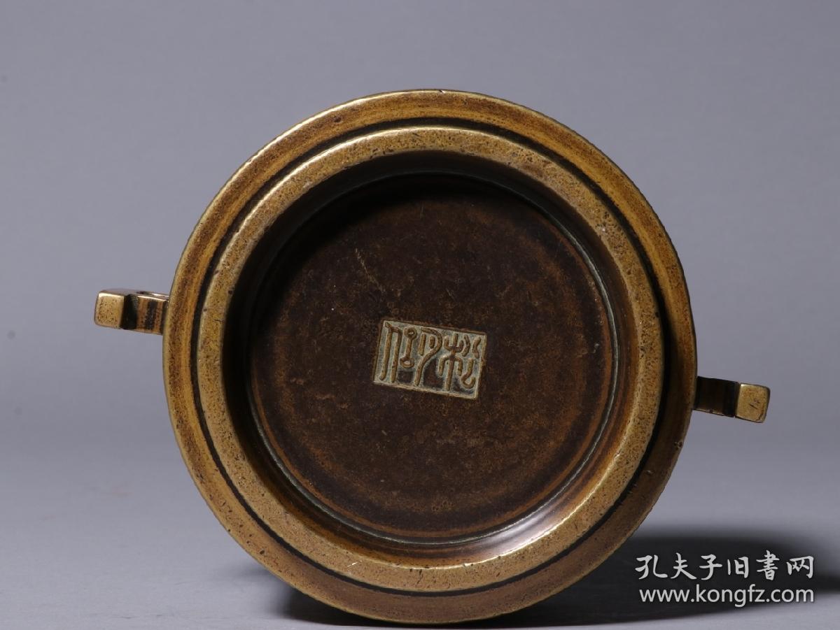 旧藏:松月侣款·铜胎戟耳香炉