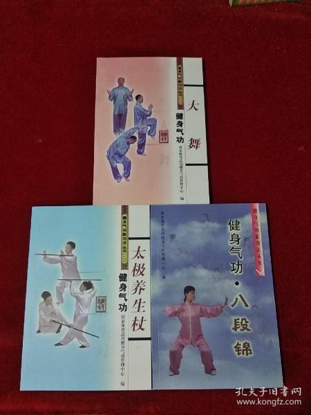 健身气功新功法丛书 3本合售 大舞,八段锦,太极养生杖
