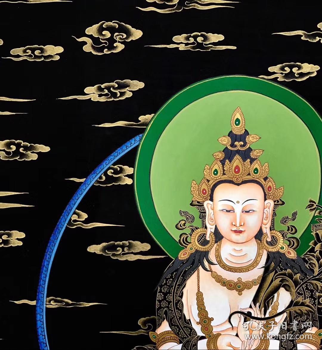 【大势至菩萨】精品黑金彩唐 尼泊尔名家作品