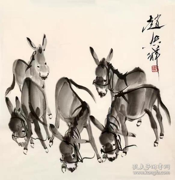 赵忠祥款『五驴图』