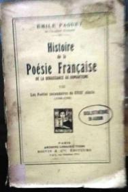 《HISTOIRE DE LA POESIE FRANCAISE DE LA RENAISSANCE AU ROMANTISME：Tome 8 - Les poètes secondaire du XVIIIe siècle (1700-1750)》EMILE FAGUET編寫的1935年的版本,法文書、法國正版（看圖），中午之前支付當天發貨-包郵。