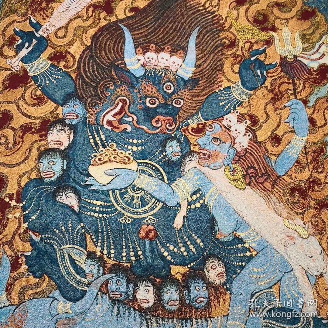 牛头护法唐卡刺绣织锦绣丝织画