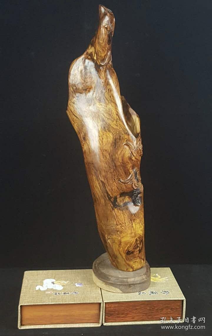 五福临门木雕摆件.收藏级海南黄花梨,油梨老料摆件,顶级虎皮纹.