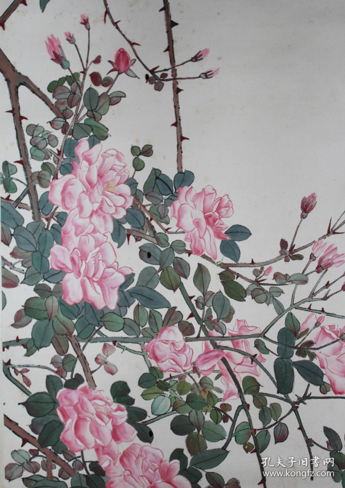 文物公司旧藏79民国广东鹤山人著名画家高剑父弟子李钊良花鸟纸本立轴