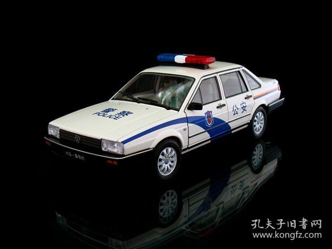 威利welly 1:18 大众 桑塔纳 santana 警车版 白色 汽车模型