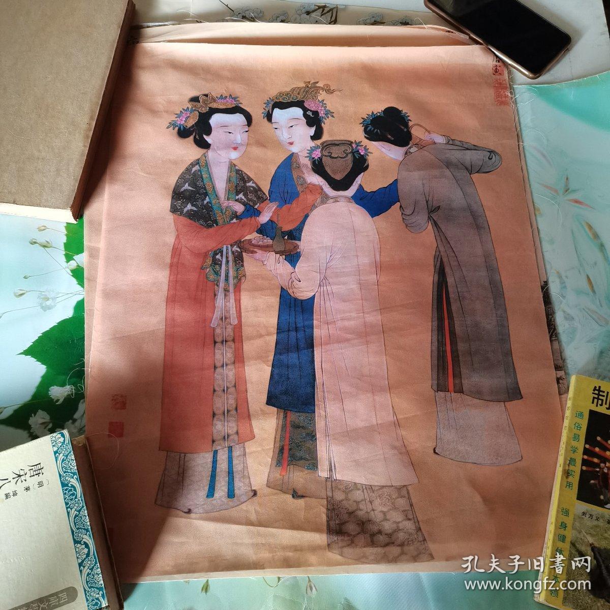 吴郡唐寅绘画六幅【布面/非原画】