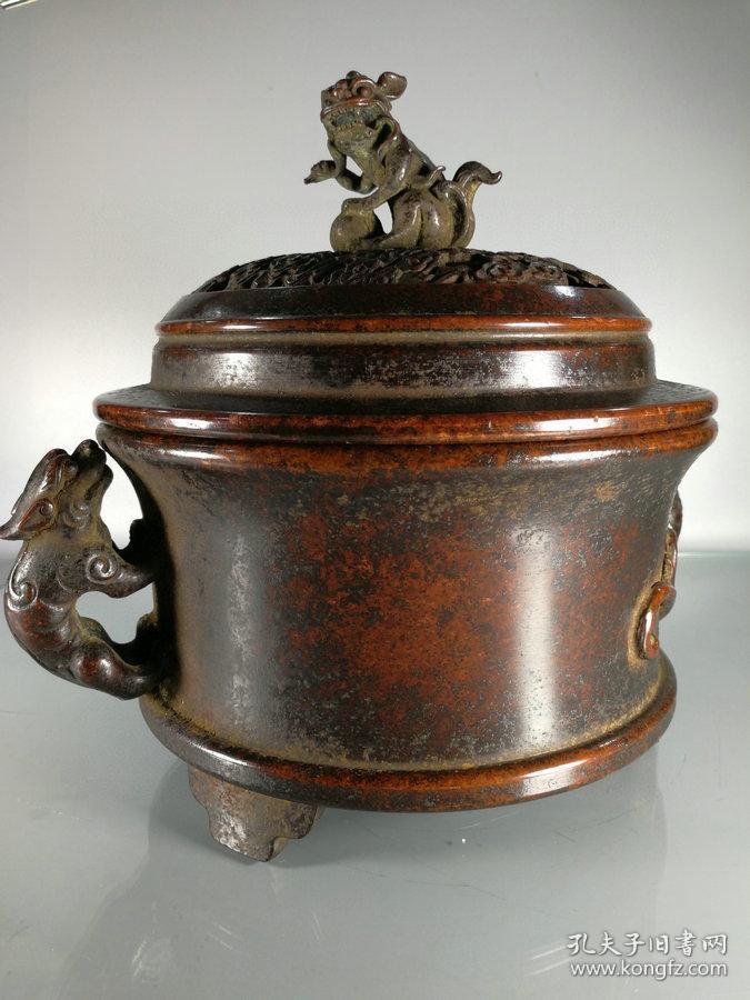 特价秒杀4550元★保真美品■【★★明清时期大明宣德年制紫铜熏香 