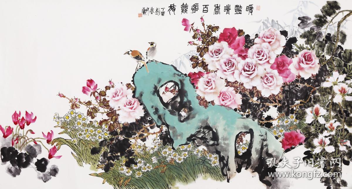 侯中曦《暖艳晴香百花竞放》