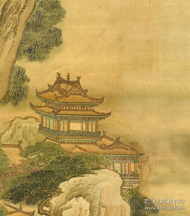 清袁耀蓬莱仙境图十二条屏绢布复制品左右26245中间十幅56245