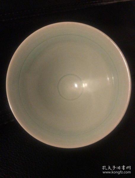 宋金茶盏-北宋鼎州窑淡青釉素面斗笠盏