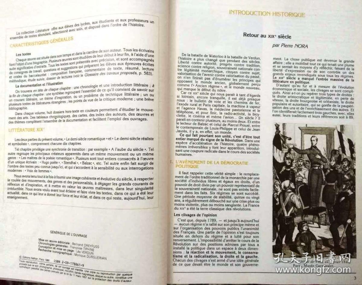 【图】《LITTERATURE(TEXTES ET DOCUMENTS)-19e siècle 》，Introduction ...