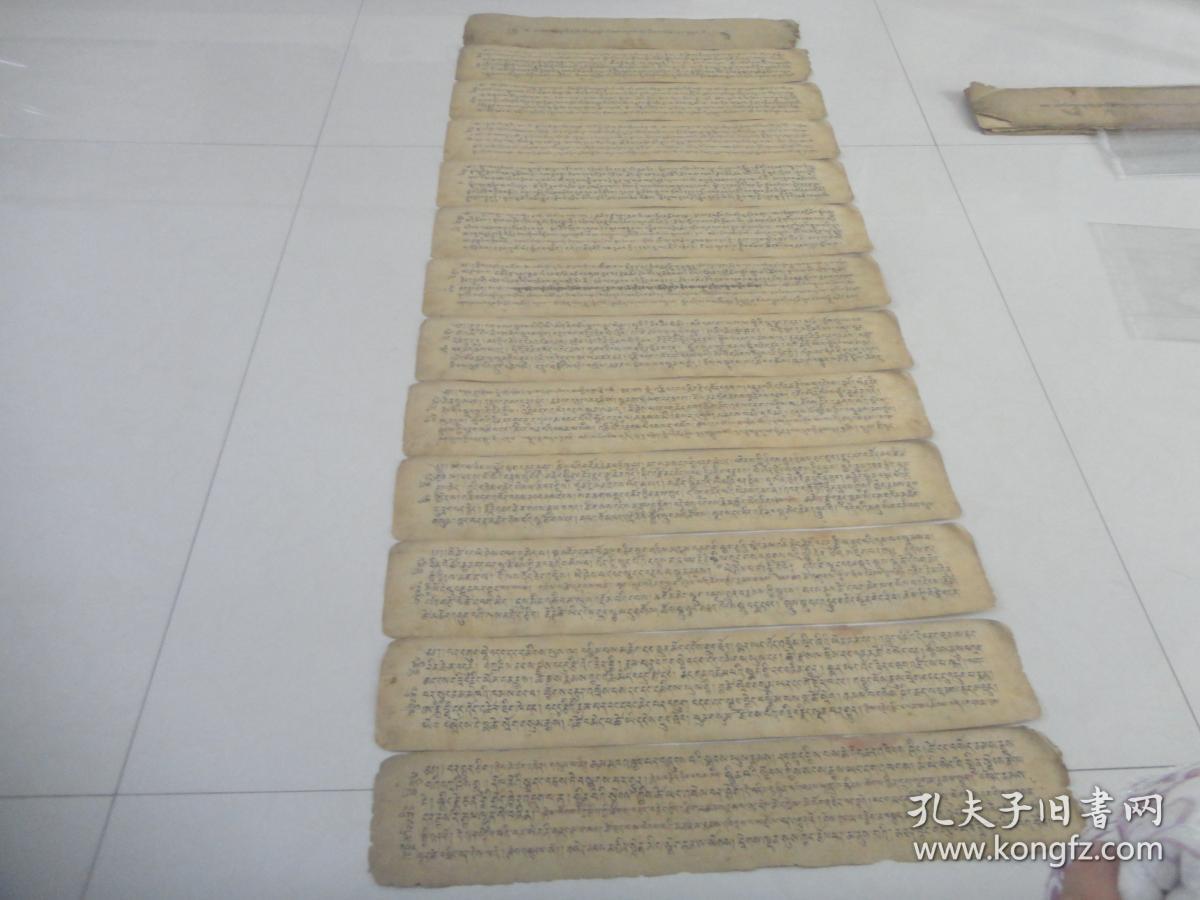 清代手写藏文活页佛经13张26面全(五)_孔夫子旧书网