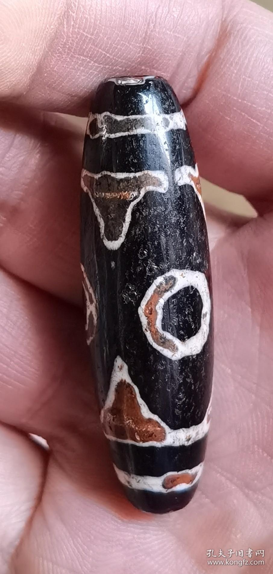 藏传三眼虎牙老天珠