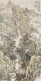 【保证真迹】中国景德镇陶瓷创作研究院客座教授，中国景德镇珠山官窑高级艺术顾问，世界华商书画艺术委员会理事，中国长城将军书画院副院长，中国美术家协会联谊中心理事，中国美术家协会江西分会会员，中国萍聚京城书画艺术研究院院长，中国积墨金彩山水画研究院院长黄震手绘  幽谷云上图