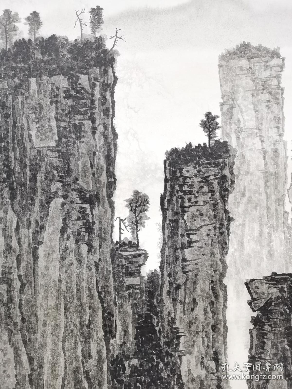 侯震国画张家界之景