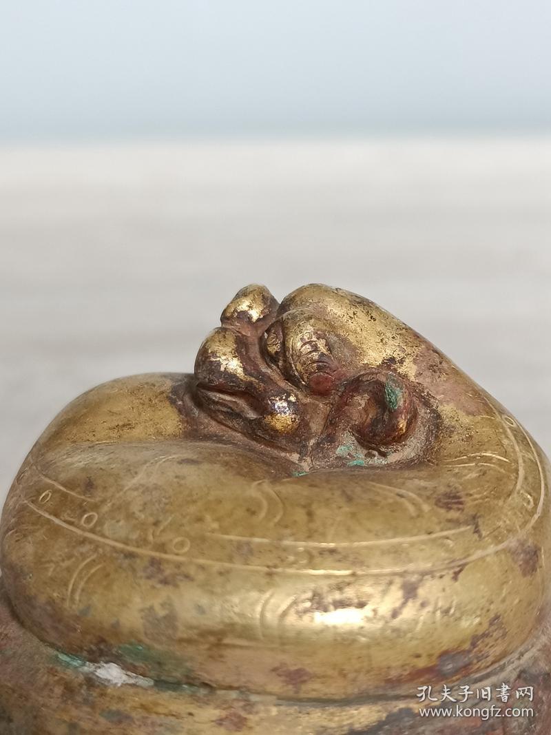 战汉铜鎏金虎形席镇