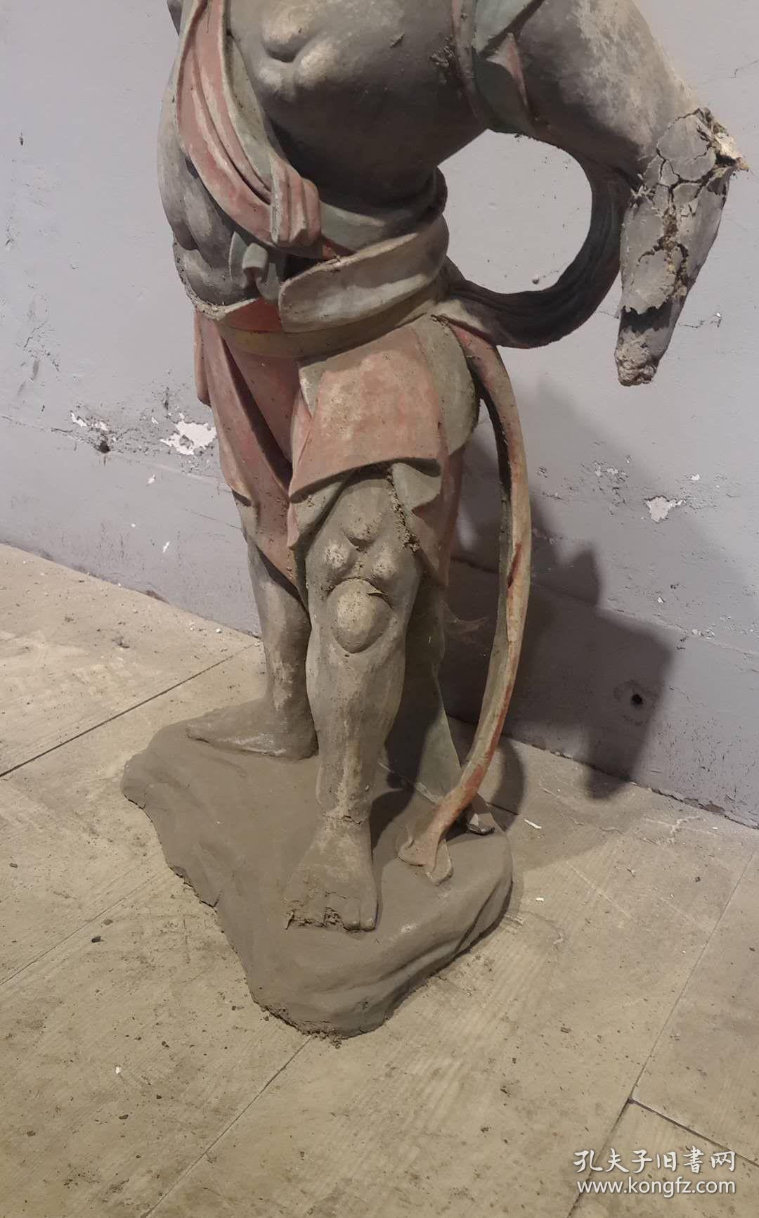 佛像彩绘金刚力士像哼哈二将泥塑寺庙护卫镇宅博物馆会所镇店之宝