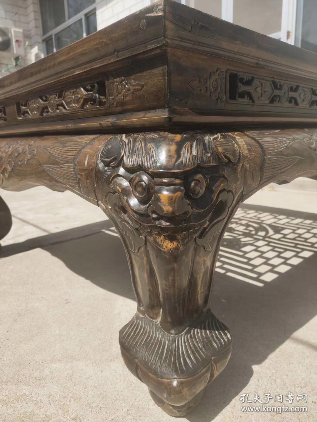 老虎腿楠木茶桌,满工雕刻,老虎腿,值得拥有