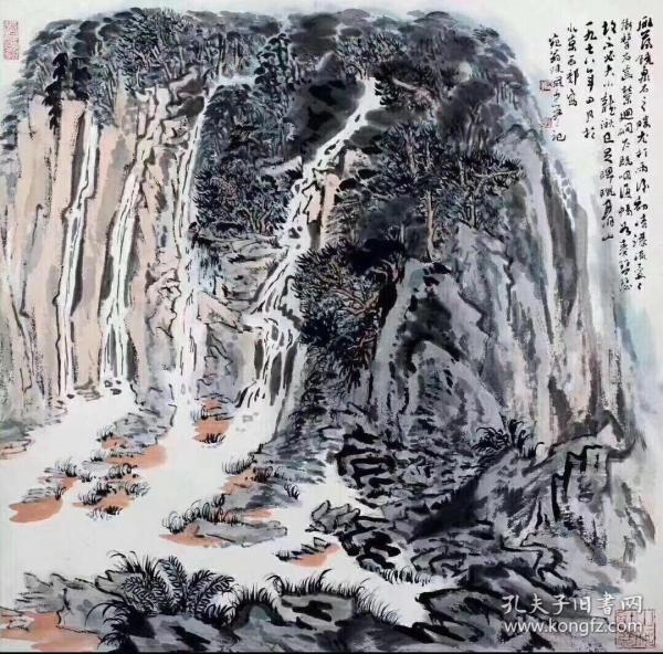 陆俨少斗方山水