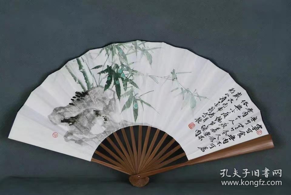 河南美协许守忠折扇背面书法家许墨四字格言扇骨半径尺寸约33厘米 孔夫子旧书网 河南美协许守忠折扇背面书法家许墨四字格言扇骨半径尺寸约33厘米 孔夫子旧书网