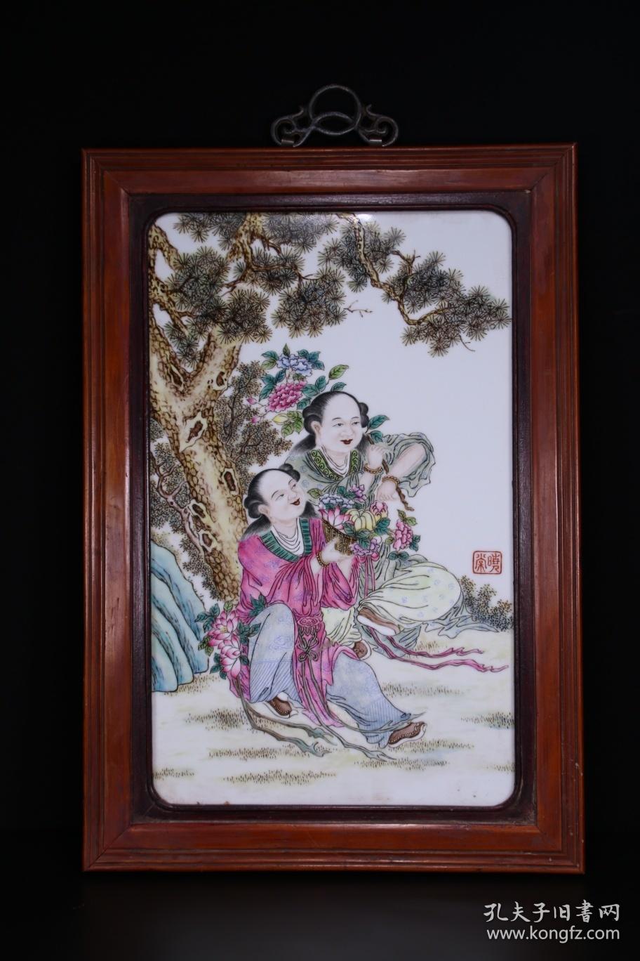 晚清名家粉彩人物瓷板画