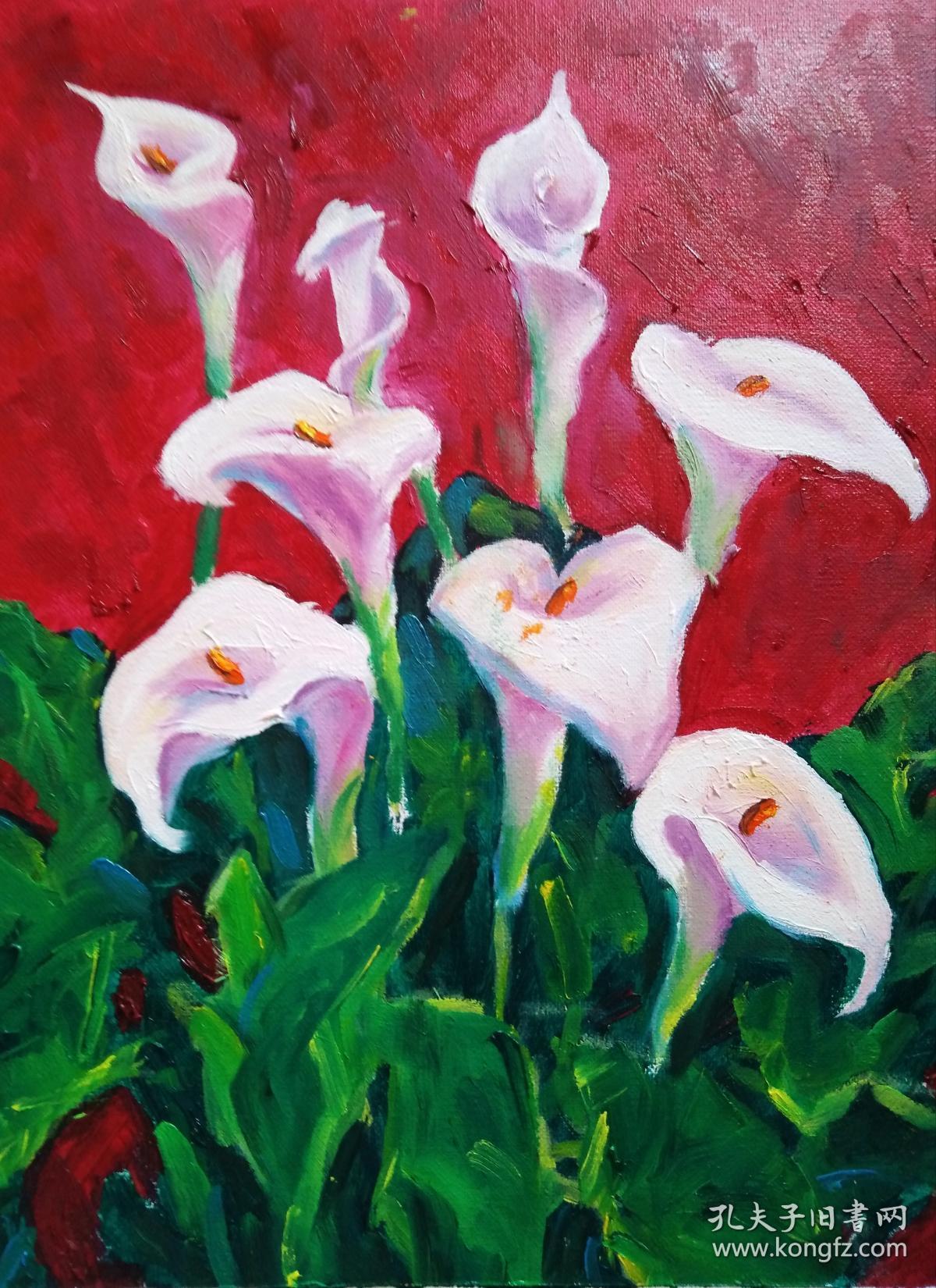 油画《马蹄莲》