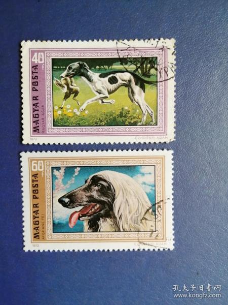 外國郵票  匈牙利郵票  1972年 名犬 2枚（蓋銷票 ）