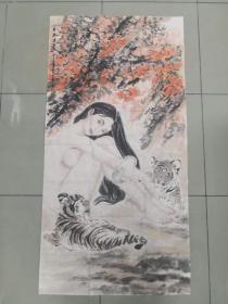【保真】河南美协会员 国家一级美术师 中国书画家协会会员 宋廷军 四尺整张人物4