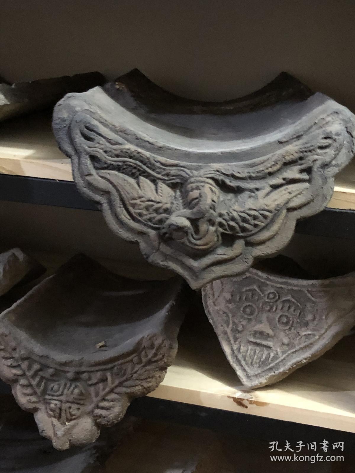 瓦当滴水朝代从北魏到清代题材龙凤人物狮子老虎花卉均有种类的齐全