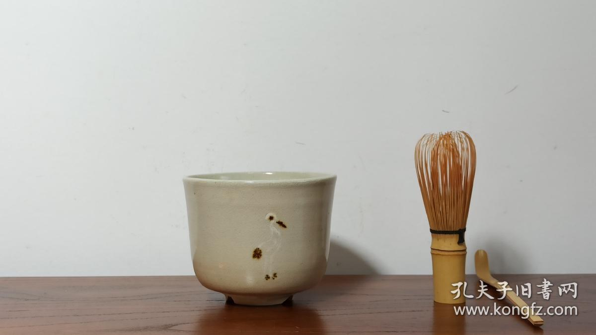 茶碗 萩烧抹茶碗手作柴烧双鹤开片茶道茶碗昭和时期 孔夫子旧书网