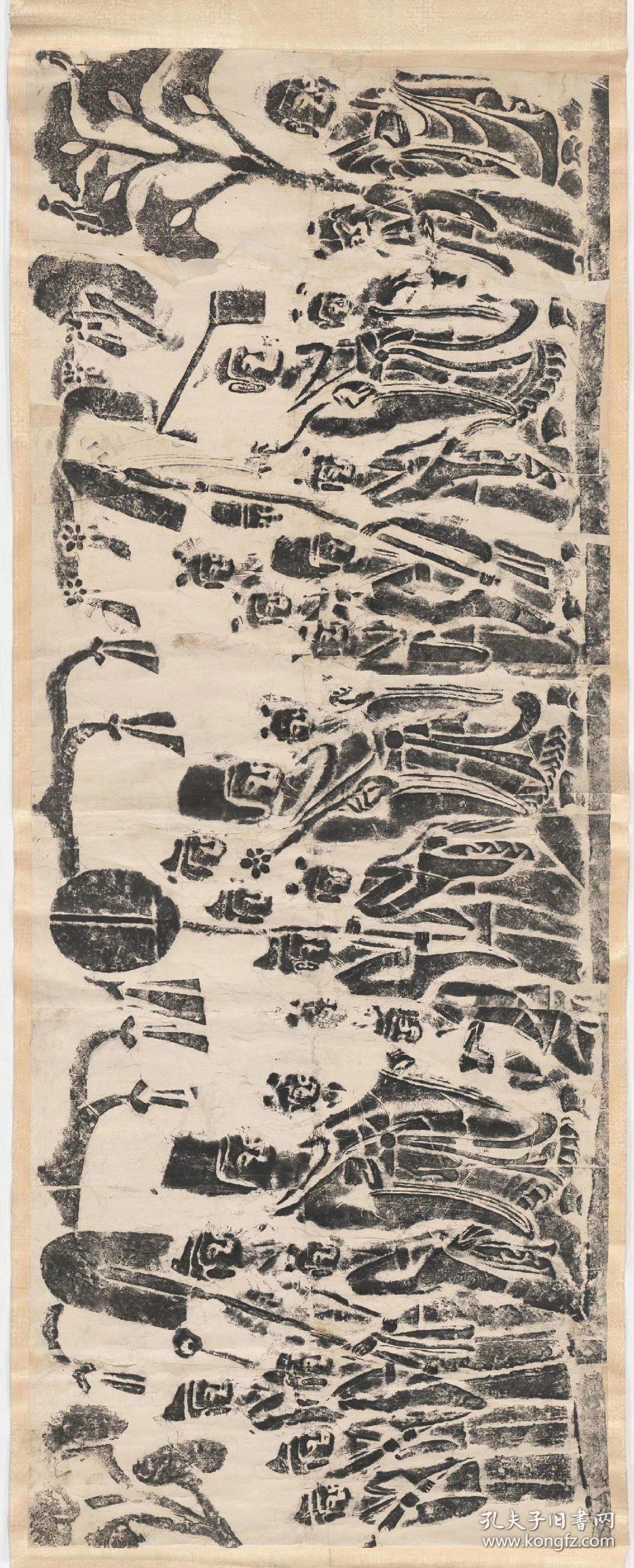 清拓本.石原在河南巩县石窟寺,第一窟南壁东面礼佛图上层.拓片尺寸89.