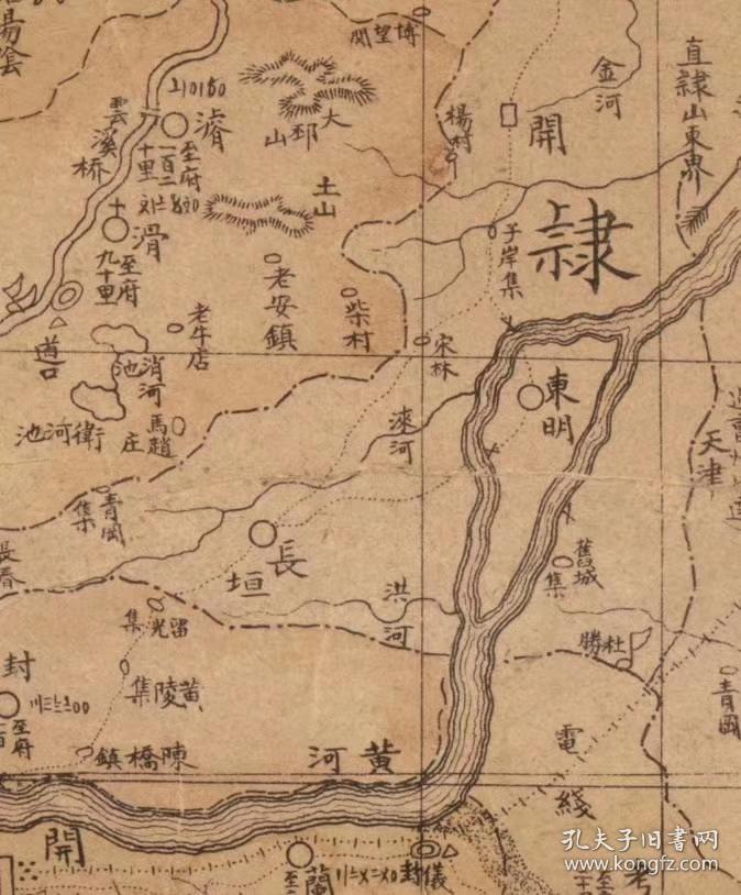 0081古地图1895清光绪21年河南省全图.纸本大小76.42*90厘米.