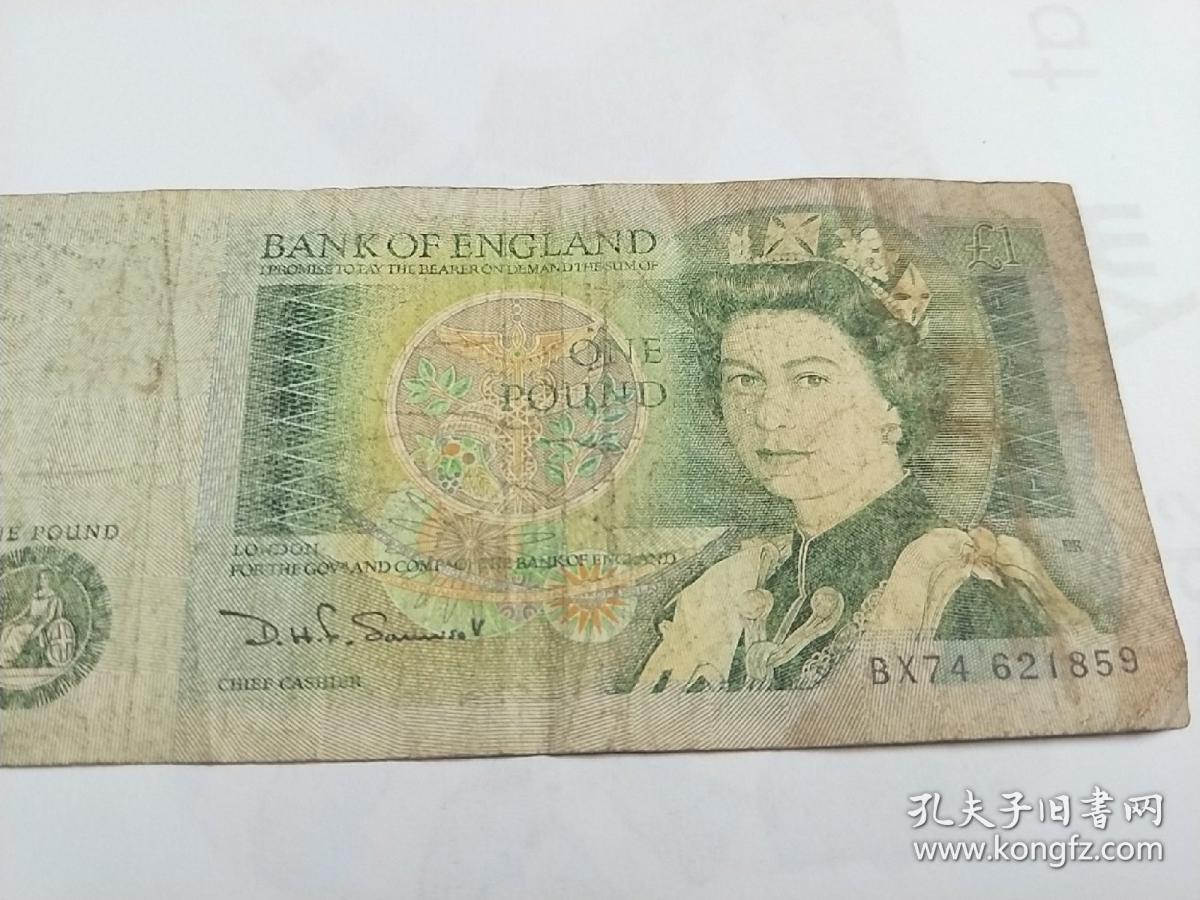 one pound 1英镑 国外老纸币】