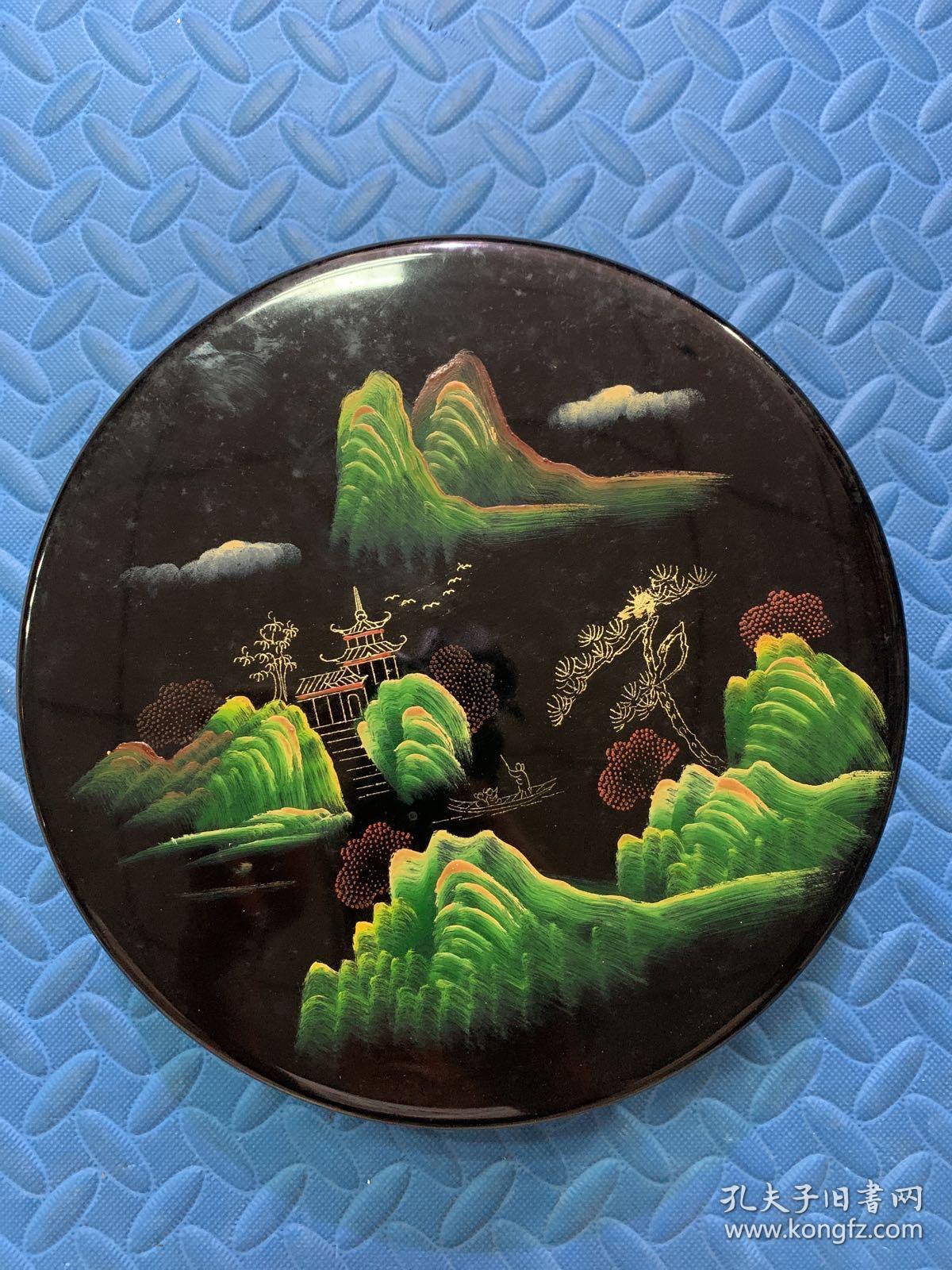 福州老脱胎漆器果盘一个原包装盒25.5*7cm