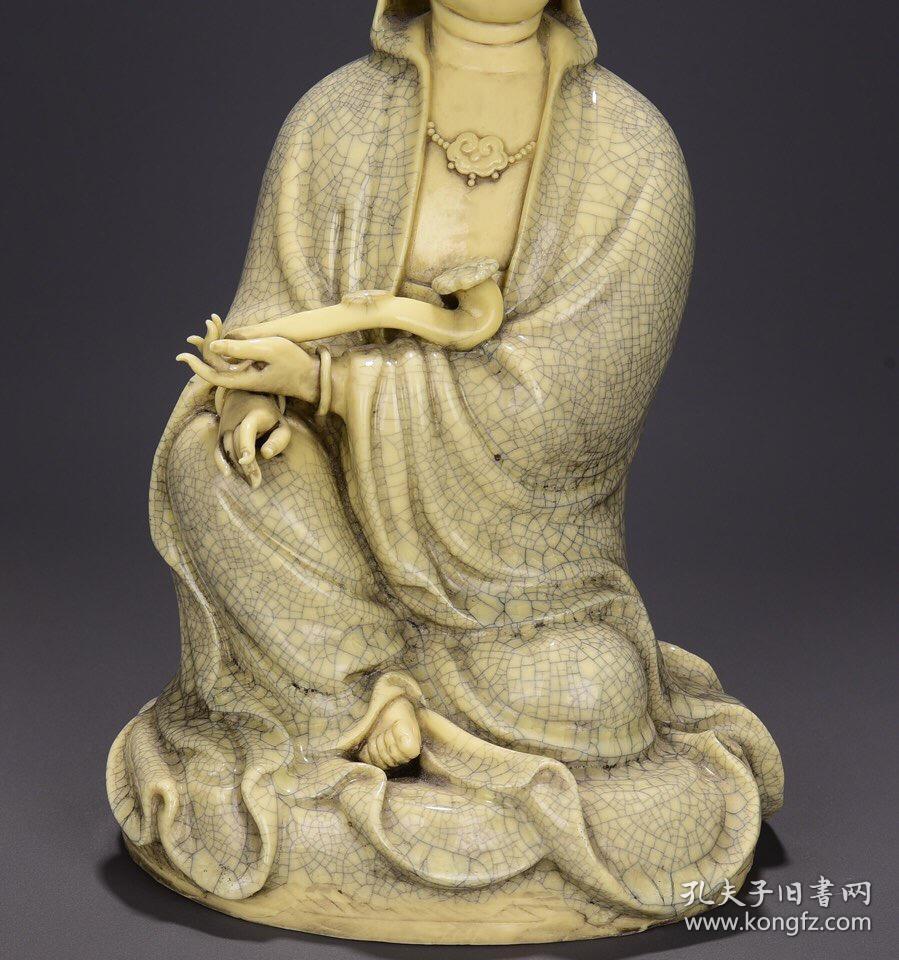 明代 何朝宗款识如意观音座像pz 尺寸35x20厘米