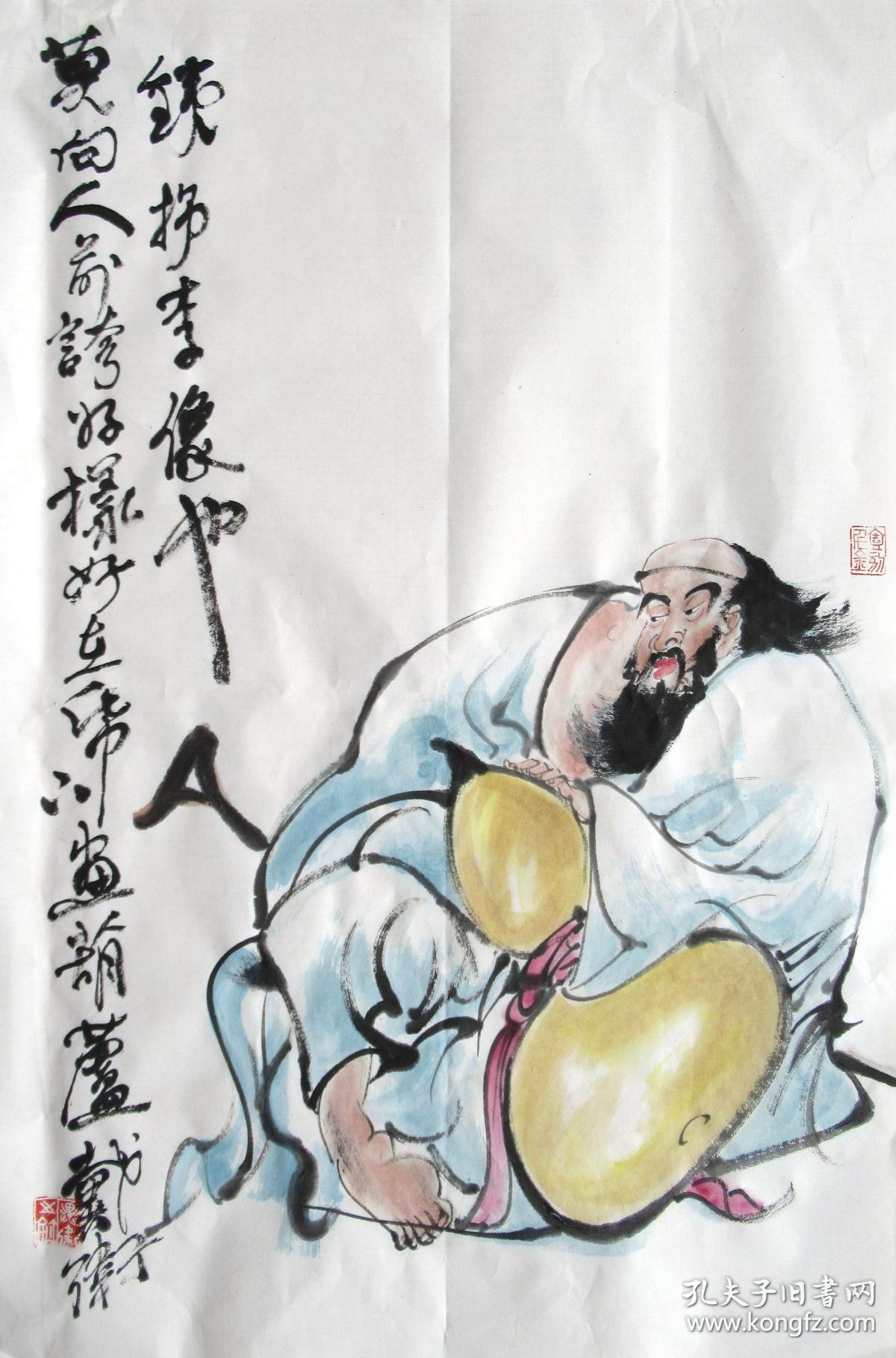 戴卫 人物(铁拐李像) 手绘国画作品