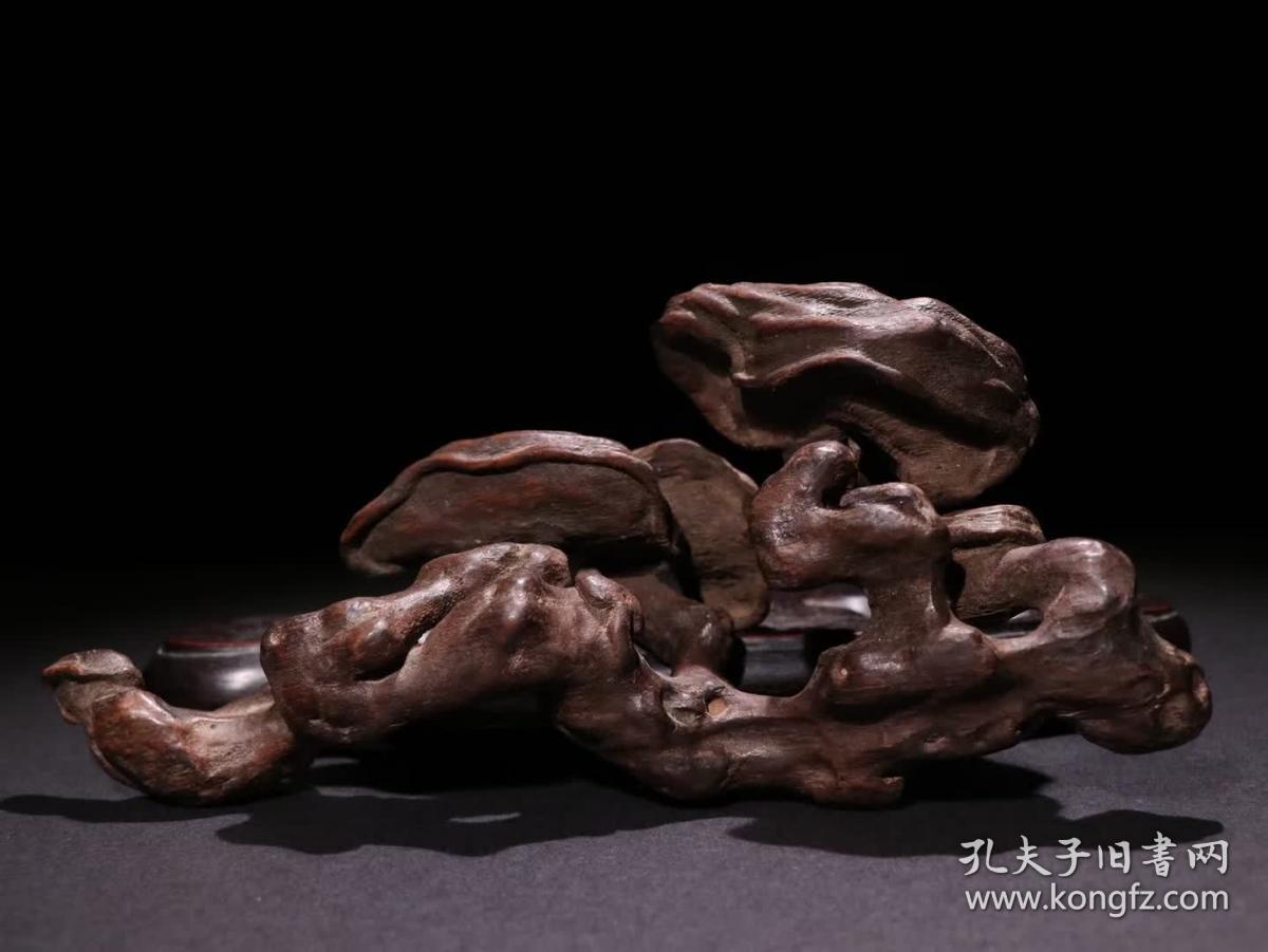 老沉香灵芝如意摆件