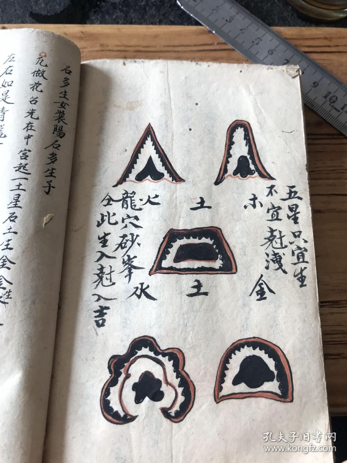 手抄少见风水地理书,破杀赶福,摇鞭断,九天玄女仙师撰篷莱歌,论阴龙阳